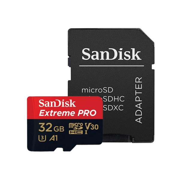 Sandisk Extreme PRO 32GB V30 UHS-I U3 A1 MicroSDHC Kaart met SD-kaart Adapter