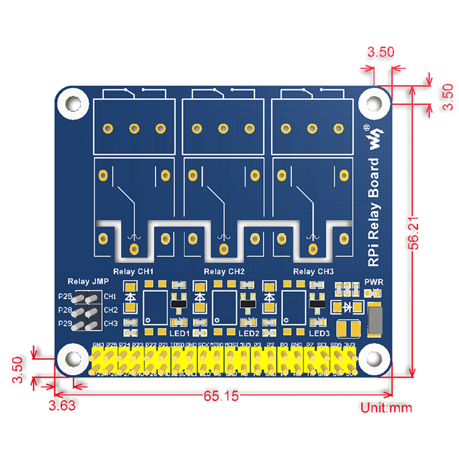 Waveshare RPi Relay Board - For Raspberry Pi - WS-11638